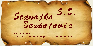 Stanojko Despotović vizit kartica